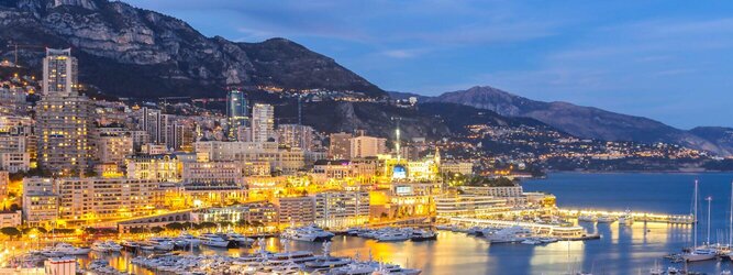 Trip Fit und Aktiv Reiseland Monaco - Genießen Sie die Fahrt Ihres Lebens am Steuer eines feurigen Lamborghini oder rassigen Ferrari. Starten Sie Ihre Spritztour in Monaco und lassen Sie das Fürstentum unter den vielen bewundernden Blicken der Passanten hinter sich. Cruisen Sie auf den wunderschönen Küstenstraßen der Côte d’Azur und den herrlichen Panoramastraßen über und um Monaco. Erleben Sie die unbeschreibliche Erotik dieses berauschenden Fahrgefühls, spüren Sie die Power & Kraft und das satte Brummen & Vibrieren der Motoren. Erkunden Sie als Pilot oder Co-Pilot in einem dieser legendären Supersportwagen einen Abschnitt der weltberühmten Formel-1-Rennstrecke in Monaco. Nehmen Sie als Erinnerung an diese Challenge ein persönliches Video oder Zertifikat mit nach Hause. Die beliebtesten Orte für Ferien in Monaco, locken mit besten Angebote für Hotels und Ferienunterkünfte mit Werbeaktionen, Rabatten, Sonderangebote für Monaco Urlaub buchen.